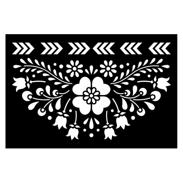 Pochoir Broderie folk 15 x 10 cm