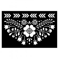 Pochoir Broderie folk 15 x 10 cm
