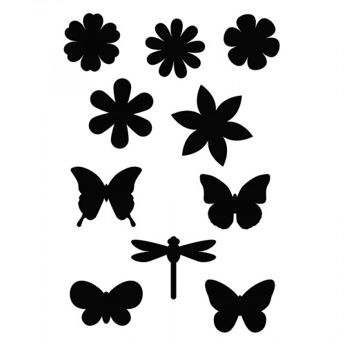 Die Set Fleurs et papillons - 10 pcs