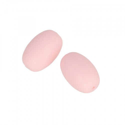 Perles en silicone Olive 1,4 x 2 cm - rose poudré - 2 pcs