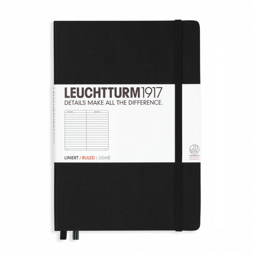 Carnet de notes rigide 14,5 x 21 cm - noir / pages lignées
