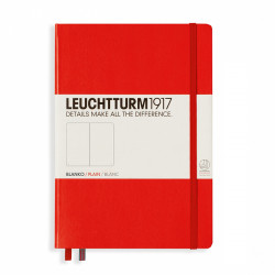 Carnet de notes rigide 14,5 x 21 cm - rouge / pages blanches