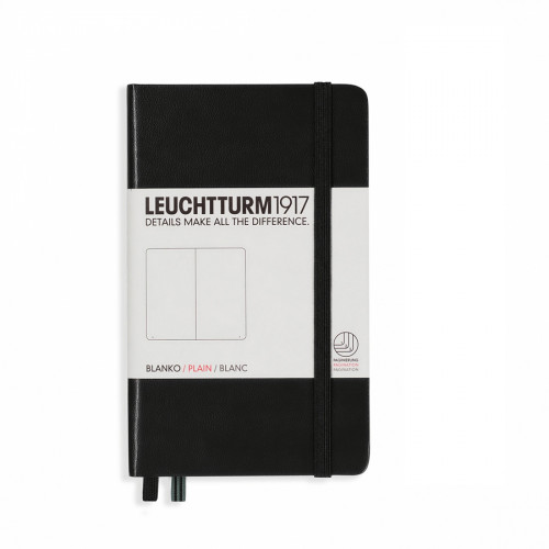 Carnet rigide 9 x 15 cm - noir / pages blanches