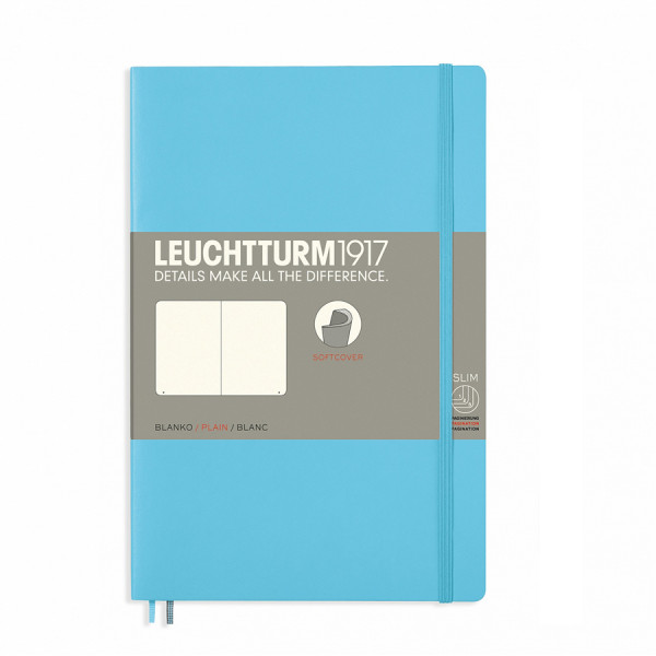 Carnet de notes souple 12,5 x 19 cm - ice blue / pages blanches