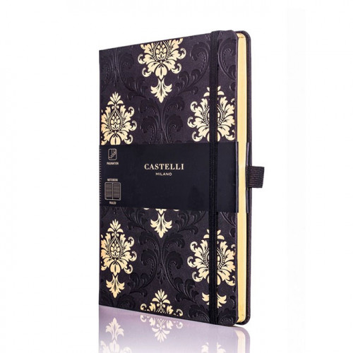 Carnet de notes ligné Black & Gold Baroque 13 x 21 cm