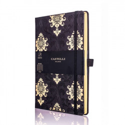 Carnet de notes ligné Black & Gold Baroque 13 x 21 cm
