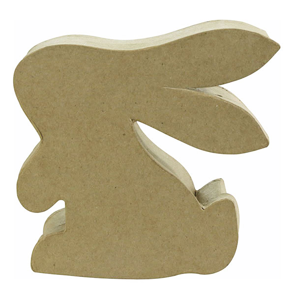 Boîte lapin en papier mâché - 12,5 x 4 x 12,5 cm