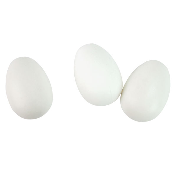 Œufs en plastique blanc 6 x 4 cm - 8 pcs