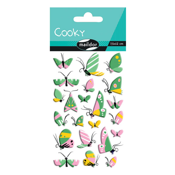 Stickers 3D - Cooky - Papillons x 22 pcs
