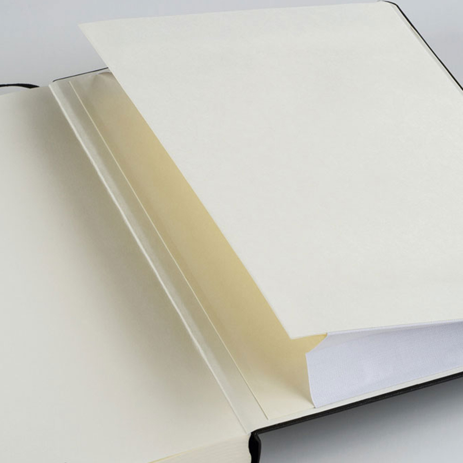 Carnet de notes rigide 14,5 x 21 cm - navy / pages blanches