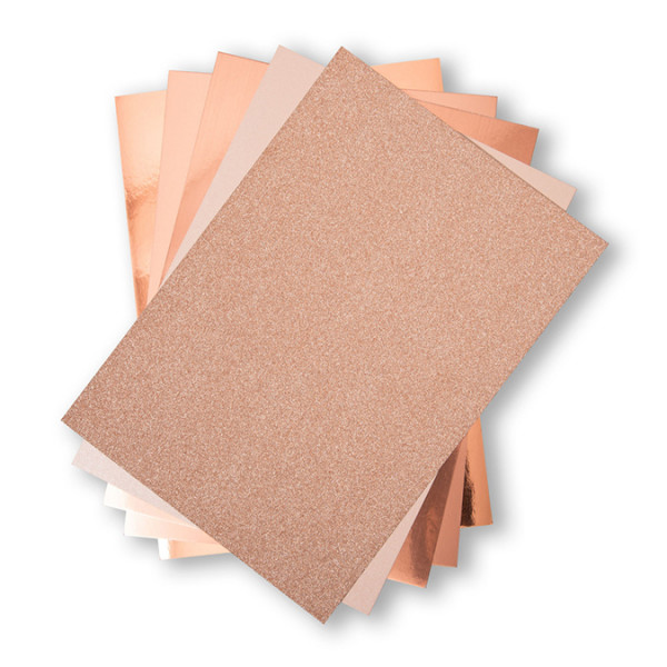 Cardstock Pack Tons rose doré - 20,3 x 29,2 cm - 50 feuilles