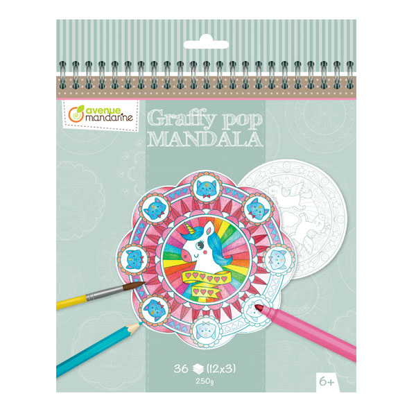 Carnet de coloriage Mandala Licorne