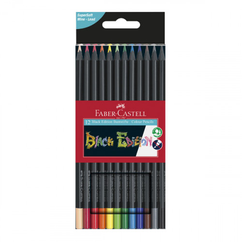 Crayons de couleurs Black Edition 12 pcs