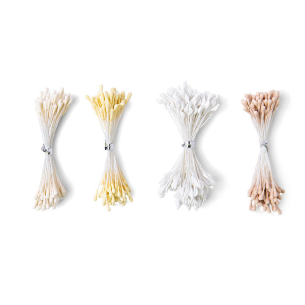 Pistils de fleur - blanc/crème - 400 pcs