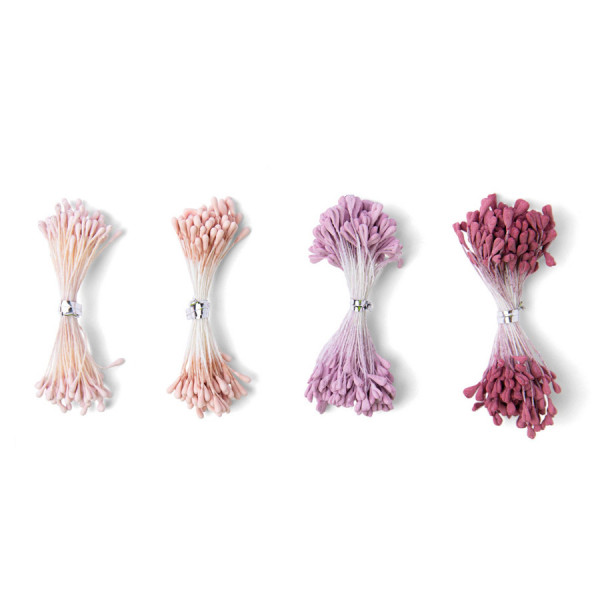 Pistils de fleur - rose / violet - 400 pcs