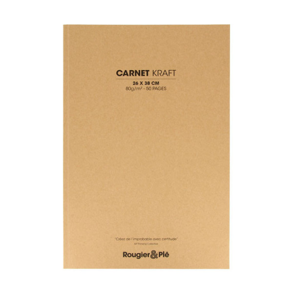 Carnet papier Kraft 80 g/m² 50 feuilles 13 x 19 cm