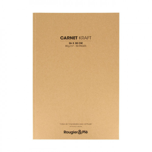 Carnet papier Kraft 80 g/m² 50 feuilles 13 x 19 cm