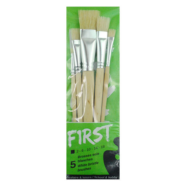 Brosse en soie blanche First Lot de 5 pinceaux