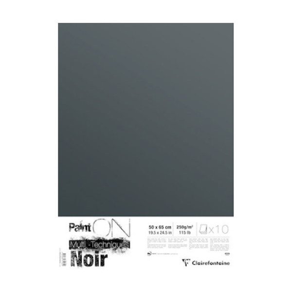 Papier noir Paint'On 50 x 65 cm 250g/m² x 10 feuilles