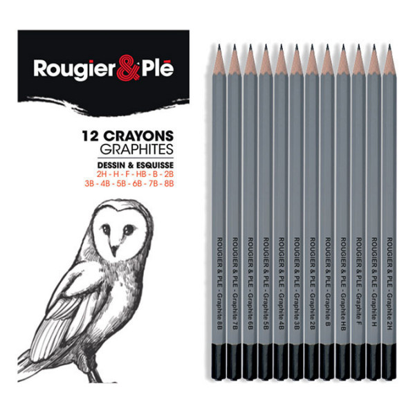 Crayon graphite assortiment 12 pièces