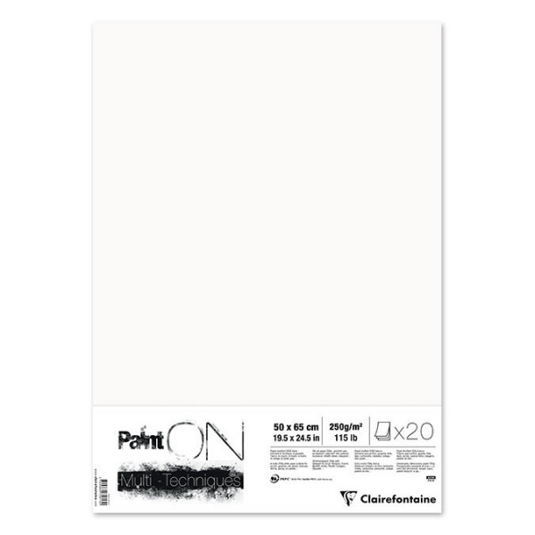 Papier Paint'On Blanc 50 x 65 cm 250 g/m² x 25 feuilles