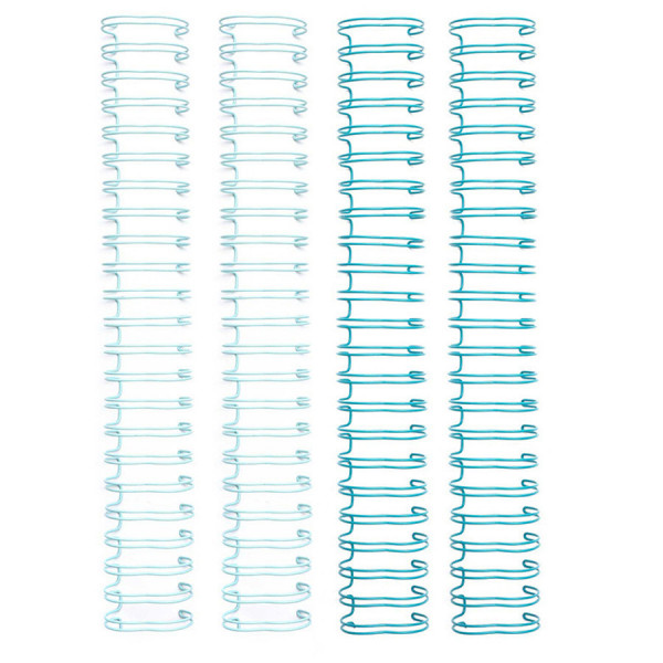 Spirales pour reliure nuances bleues 2,5 x 29,2 cm - 4 pcs
