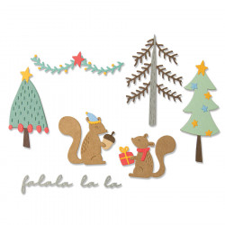 Thinlits Die Set Ecureuils festifs - 10 pcs