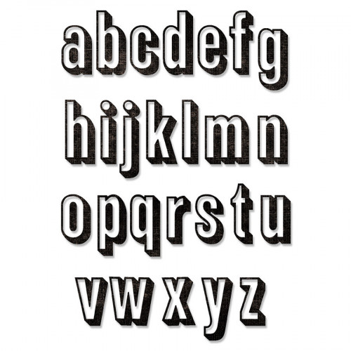 Thinlits Die Set Lettres minuscules ombrées - 26 pcs