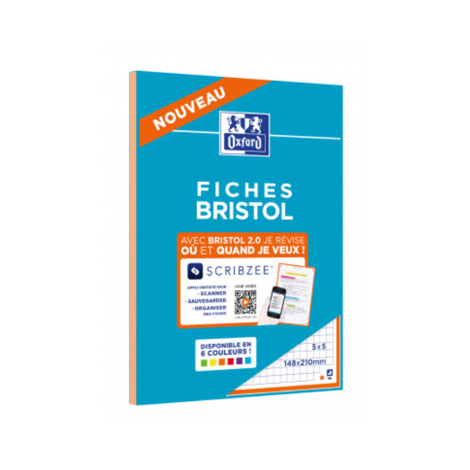 FICHES BRISTOL AVEC CADRE EN COULEURS ASSORTIES