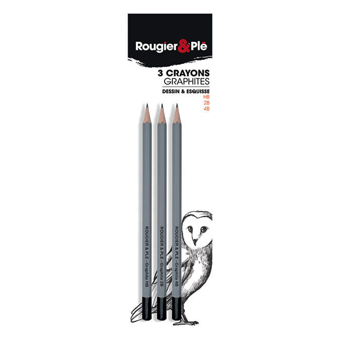 Crayon graphite HB - 2B - 4B - Scrapmalin