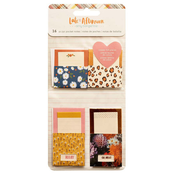 Late Afternoon Mini enveloppes adhésives avec cartes - 16 pcs