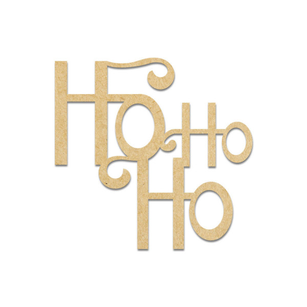 Mot HoHoHo en bois médium - 5,6 x 5,7 cm