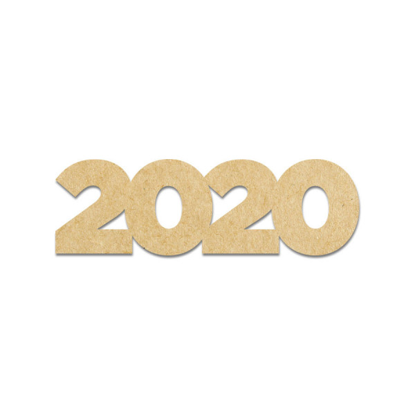 Chiffre 2020 en bois médium - 4,7 x 1,5 cm