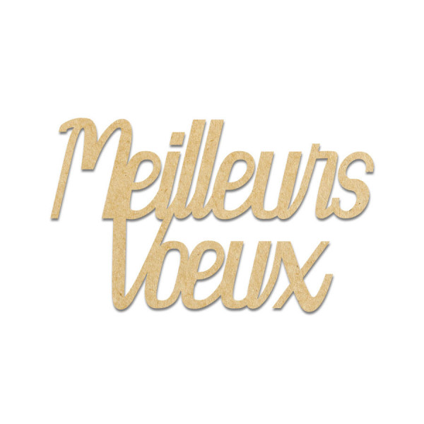 Meilleurs Vœux en bois médium - 6,8 x 4,1 cm