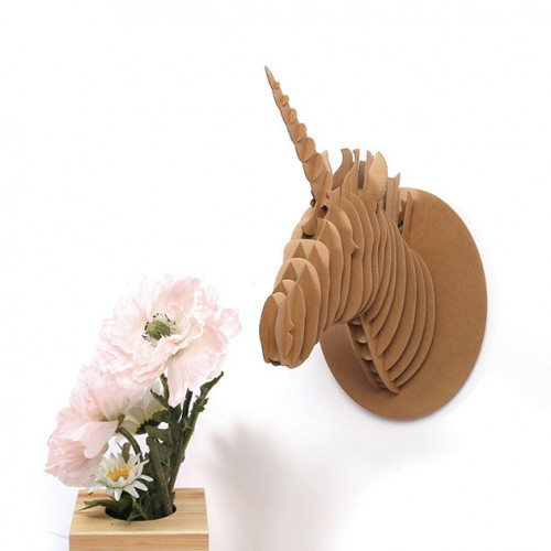 Trophée Licorne en carton - 40 x 26 x 20 cm