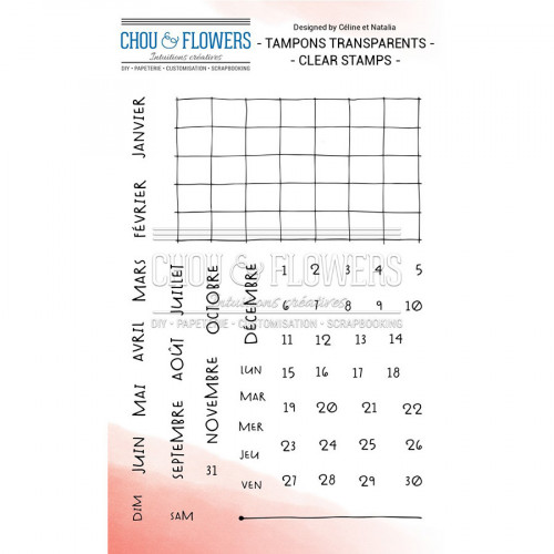 Tampons transparents Calendrier perpétuel - 52 pcs