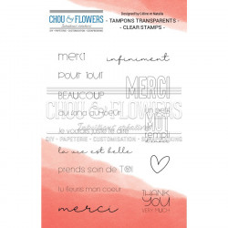 Tampons transparents Thank you - 15 pcs