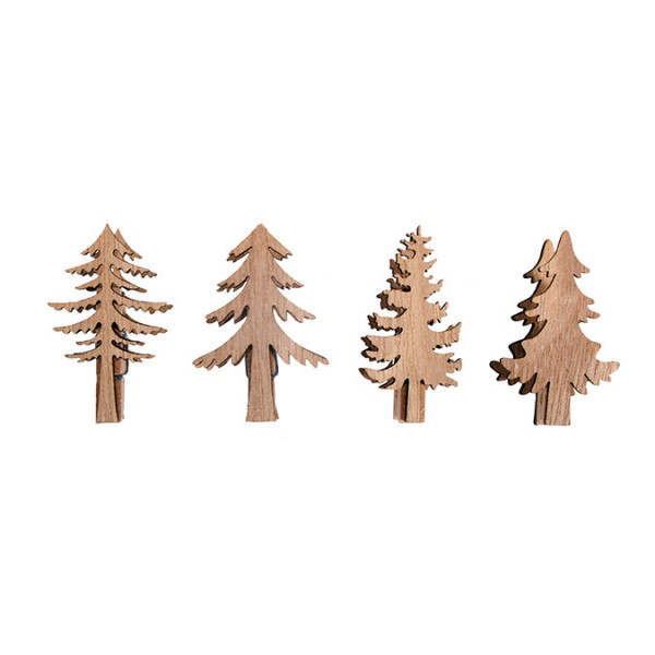 Pince Sapin de Noël en bois 4 pcs