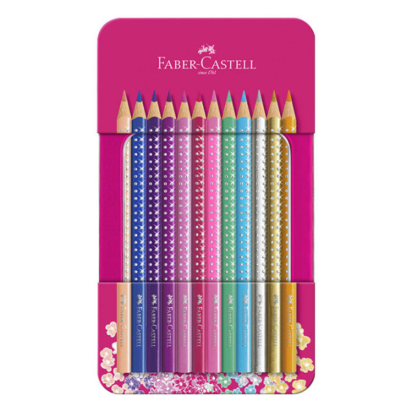 Crayon de couleur Sparkle Boîte métal 12 crayons