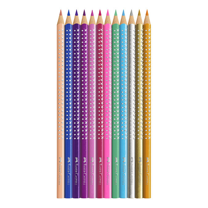 Crayon de couleur Sparkle Boîte métal 12 crayons