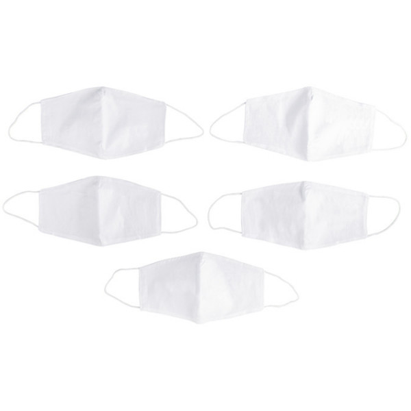 Masque pour enfant à élastiques Blanc 5 pcs