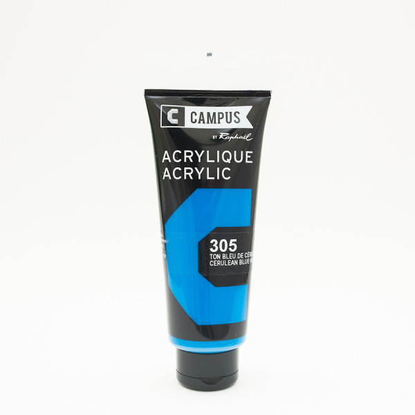 Peinture acrylique étude Campus 100ml - ton bleu de ceruleum - 305