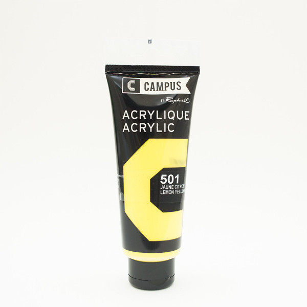 Peinture acrylique étude Campus 100ml - jaune citron 501