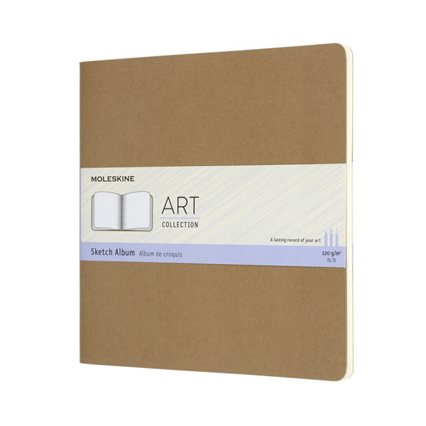 Album pour croquis Kraft papier ivoire 120 g/m² - 19 x 19 cm