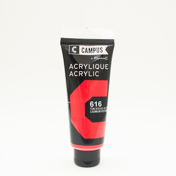 Peinture acrylique étude Campus 100ml - ton rouge de cadmium moyen 616