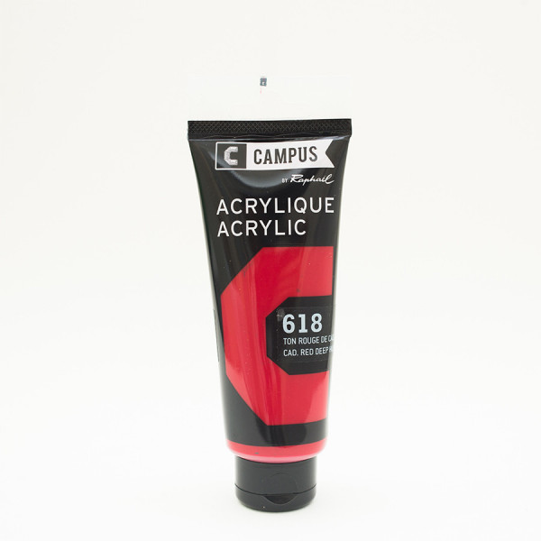 Peinture acrylique étude Campus 100ml - ton rouge de cadmium foncé 618