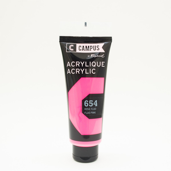 Peinture acrylique étude Campus 100ml - rose fluo 654