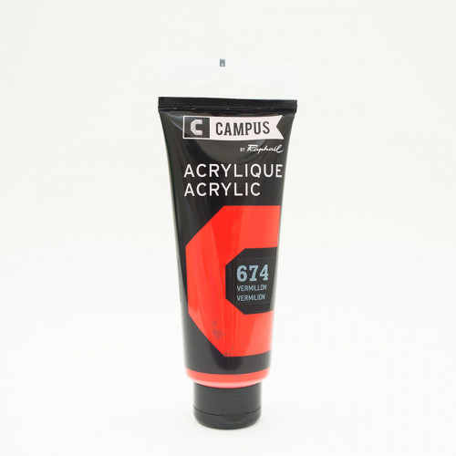 Peinture acrylique étude Campus 100ml - vermillon 674