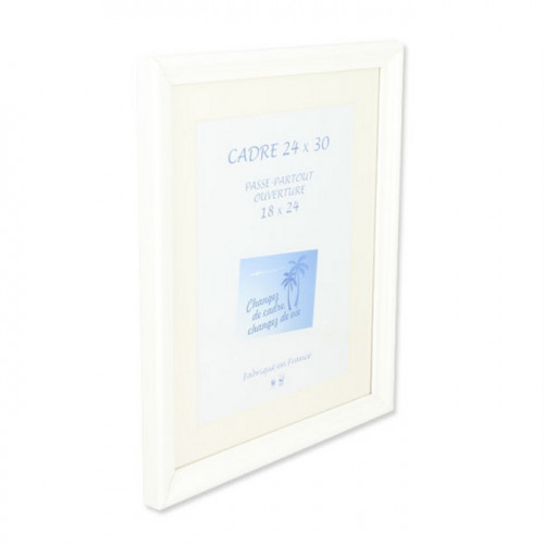 Cadre Nihel Blanc 24 x 30 cm + Passe-partout
