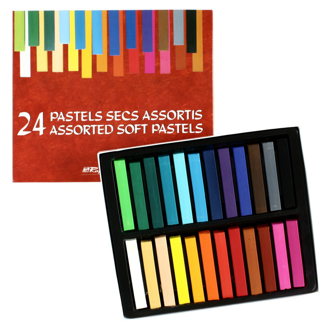 Pastel Sec Boite 24 couleurs - Papeterie Michel